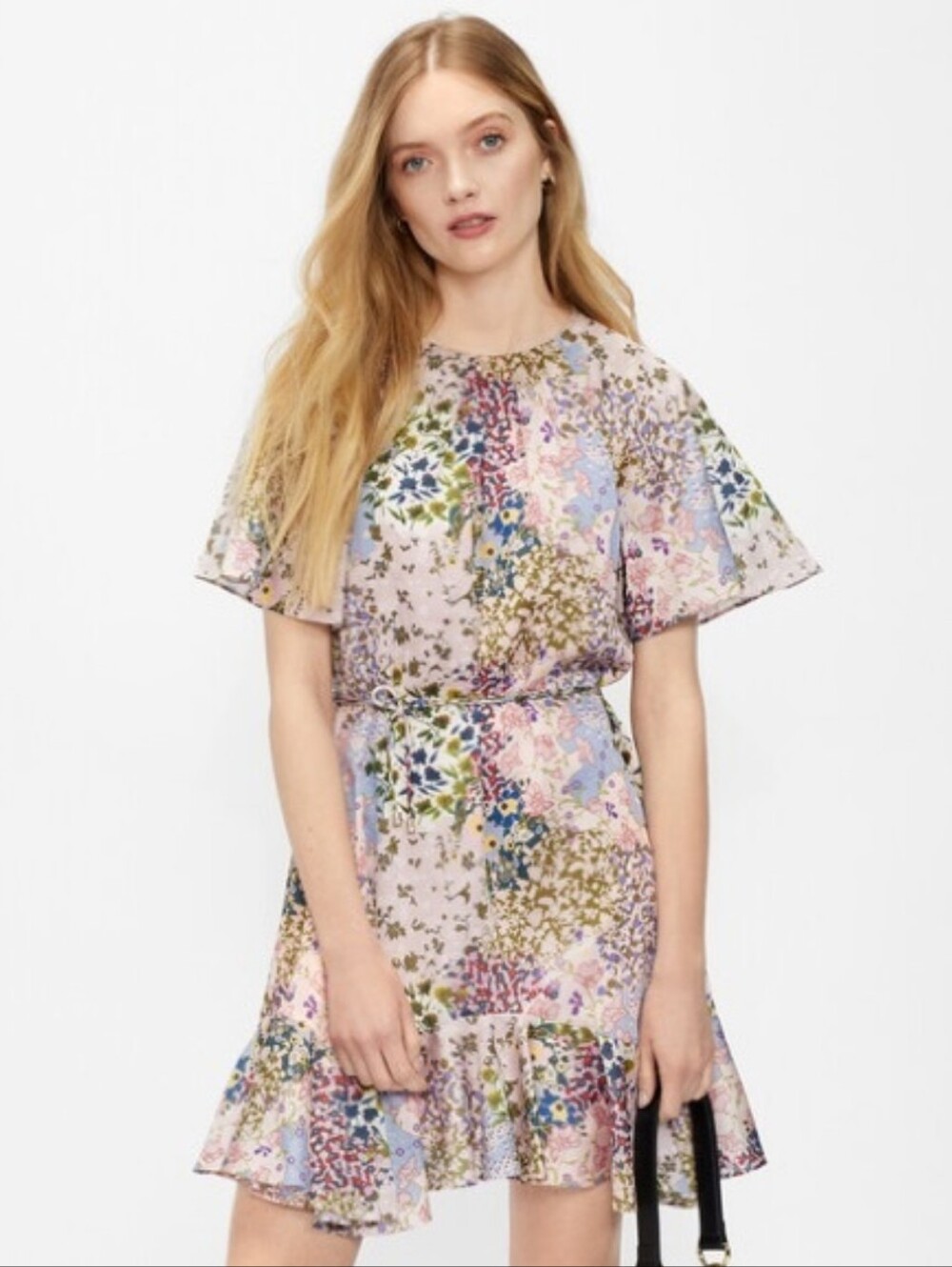 Ted Baker London - Lalu Urban Printed Fluted Hem Mini Dress